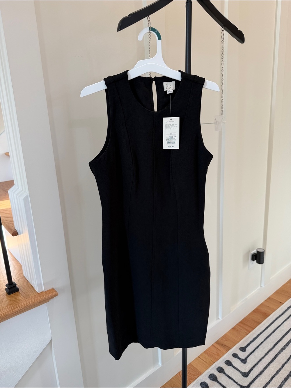 a new day Black Sleeveless Midi Sheath Dress